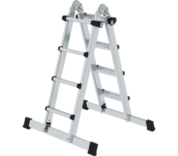 Teleskopleiter 4-teilig mit Traverse, 4x4 Sprossen | © MUNK GmbH
