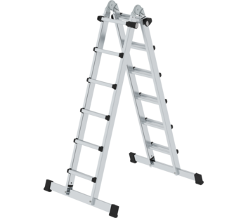 Teleskopleiter 4-teilig mit Traverse, 4x6 Sprossen | © MUNK GmbH