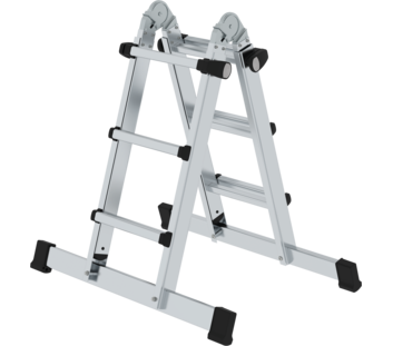Teleskopleiter 4-teilig mit Traverse, 4x3 Sprossen | © MUNK GmbH