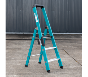 Tritteleiter einseitig begehbar Petrol 3 Stufen  | © Riesa Outlet GmbH